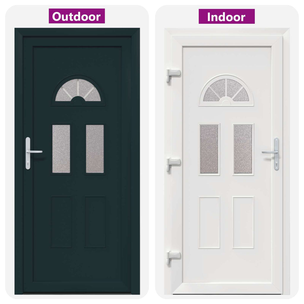 vidaXL Drzwi Frontowe antracytowy 98 x 208 cm PVC