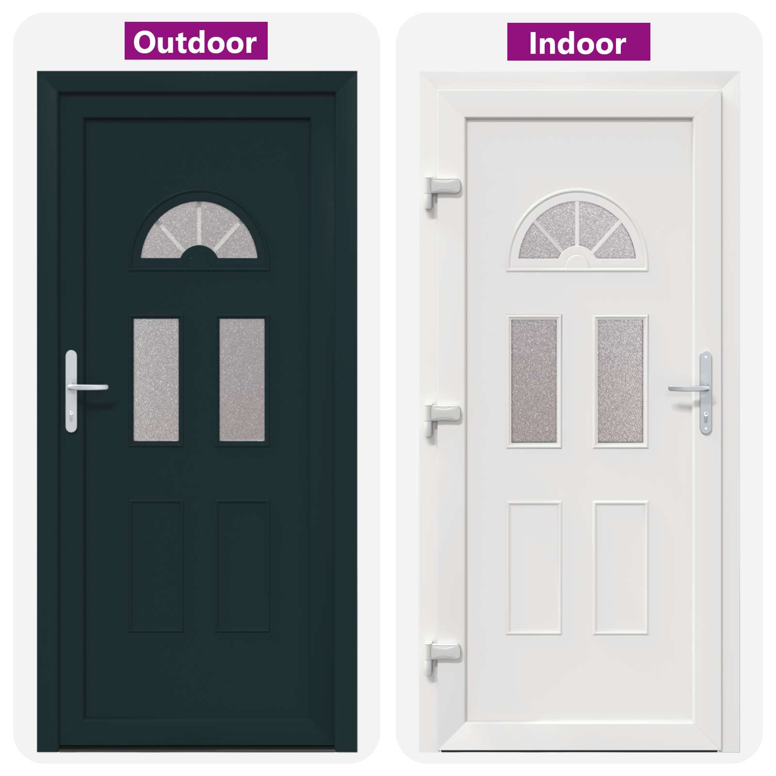 vidaXL Drzwi Frontowe antracytowy 110 x 210 cm PVC