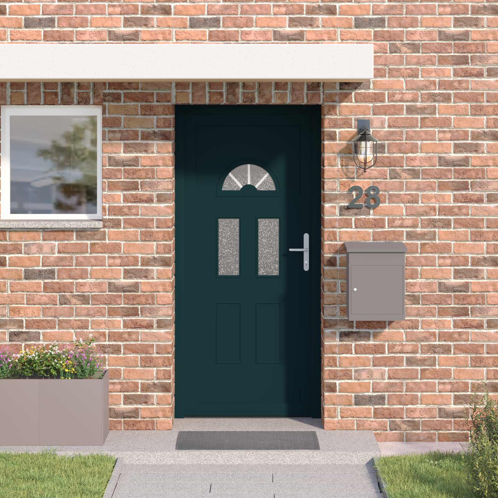 vidaXL Drzwi Frontowe antracytowy 98 x 198 cm PVC