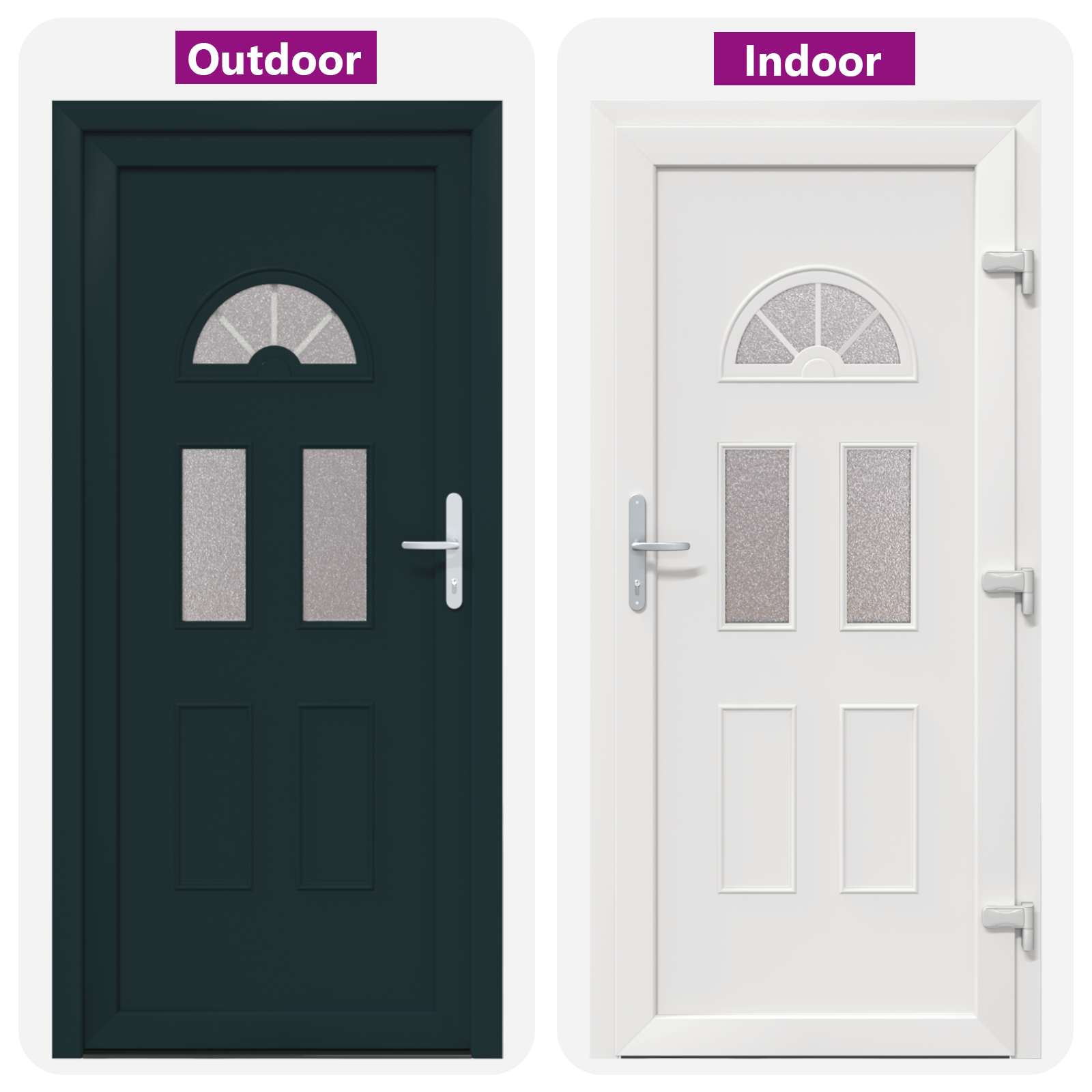 vidaXL Drzwi Frontowe antracytowy 98 x 198 cm PVC