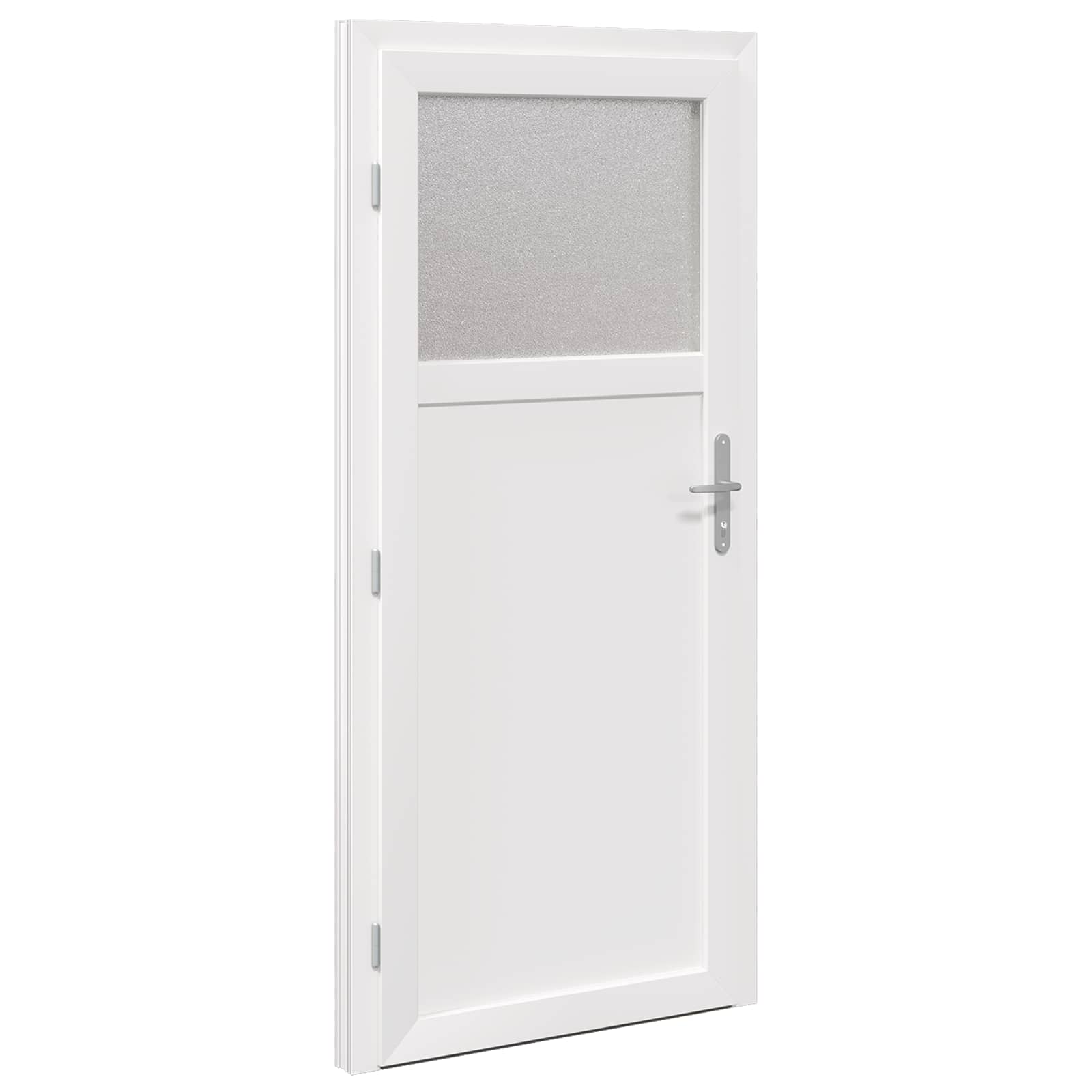 vidaXL Drzwi Wejściowe Boczne Biały 88 x 198 cm PVC