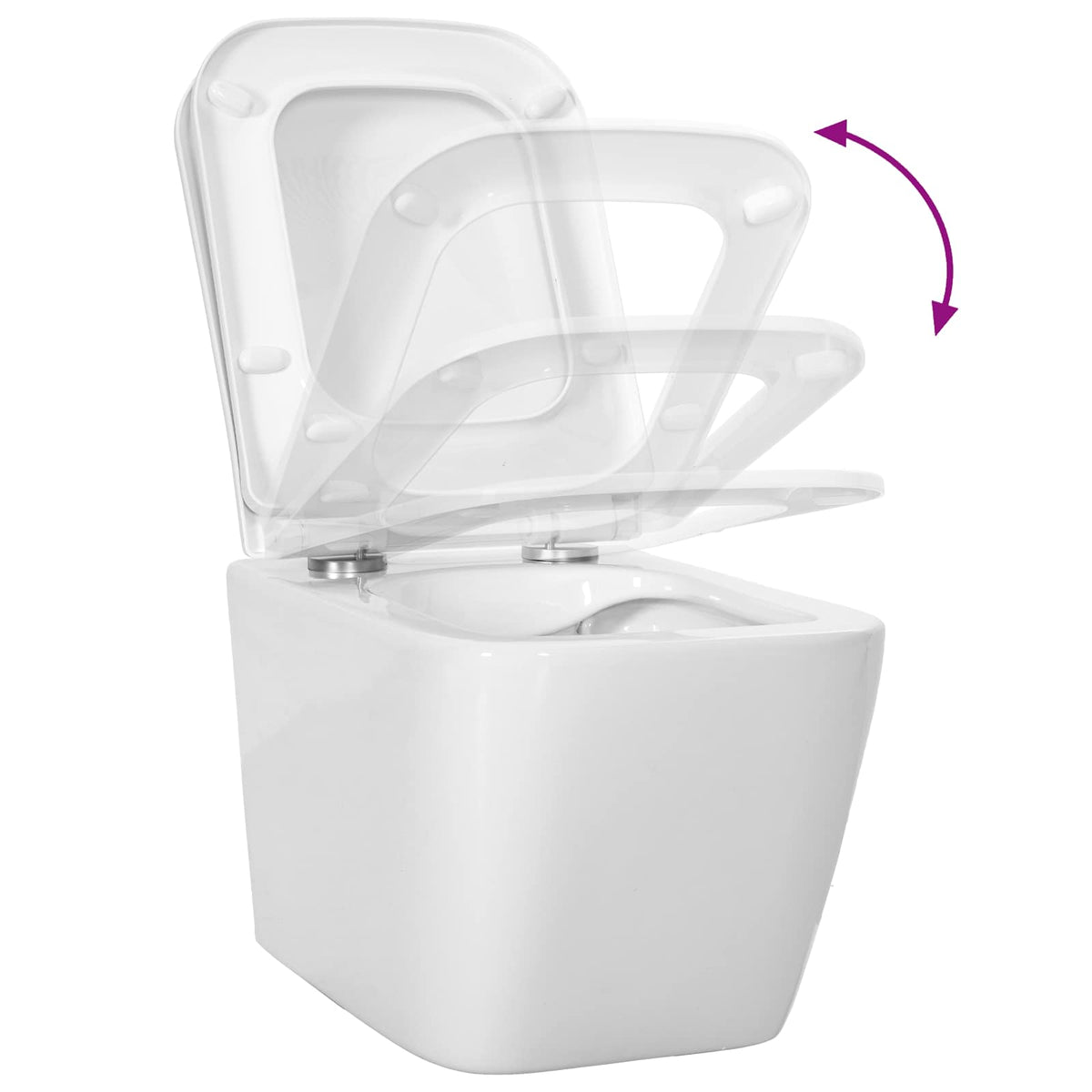 vidaXL Miska WC wisząca Ceramika Biały