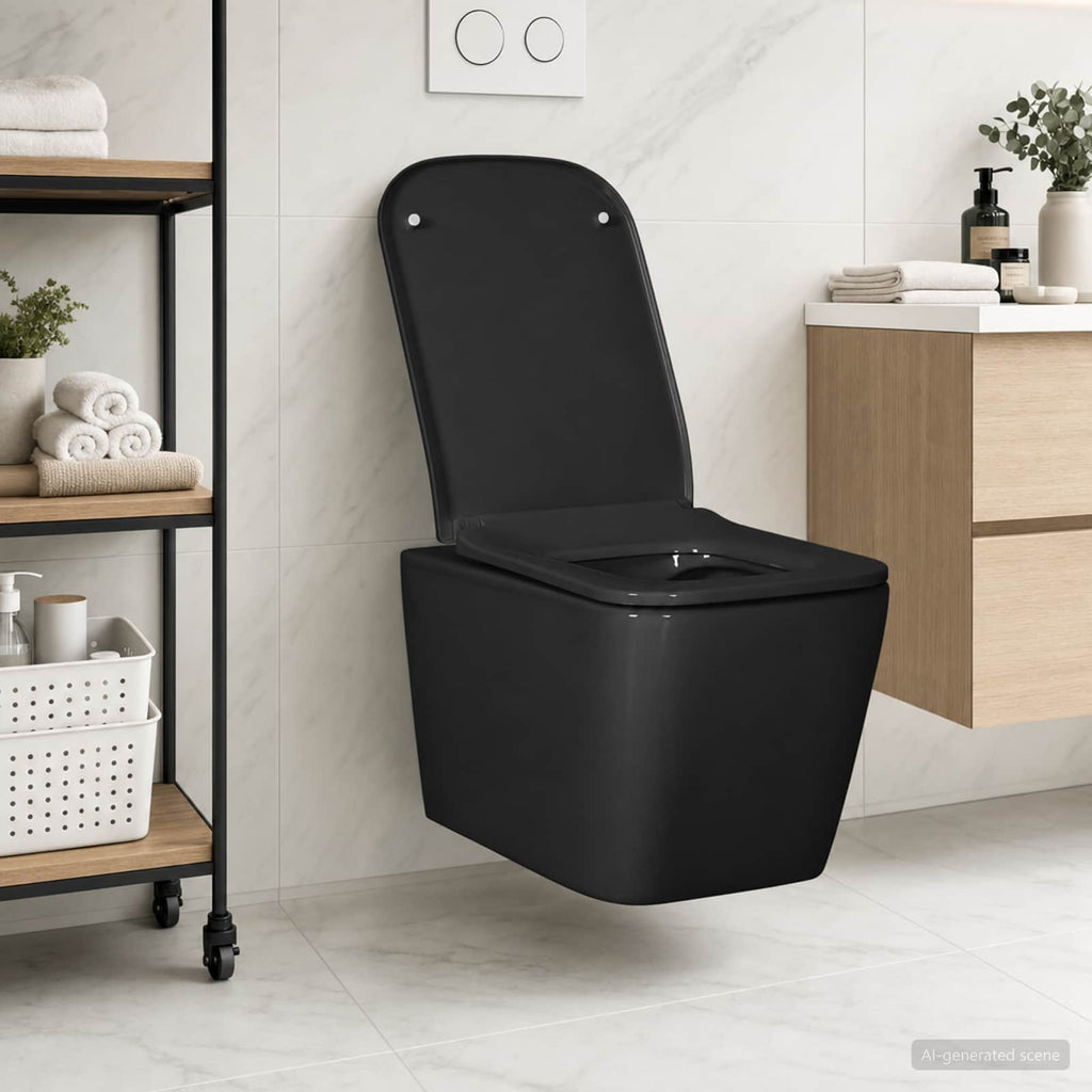 vidaXL Miska WC wisząca Ceramika Czarny