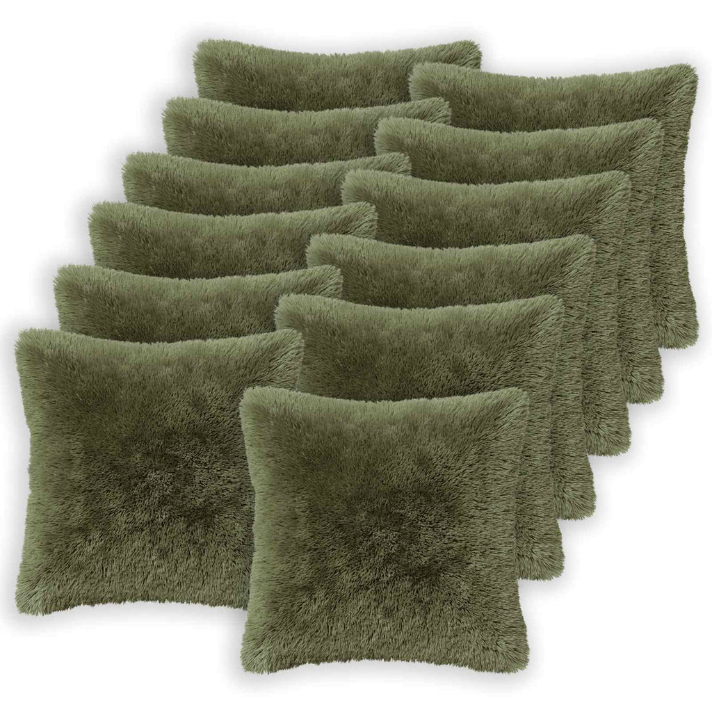 vidaXL Poduszka z poduszką HEERLEN 6 szt. zielony Fleece PV