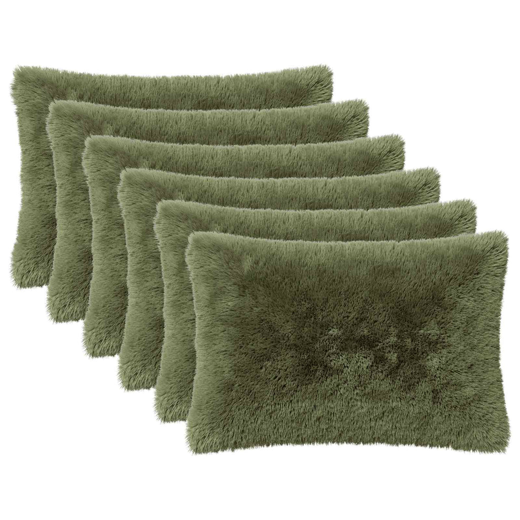 vidaXL Poduszka z poduszką HEERLEN 6 szt. zielony Fleece PV
