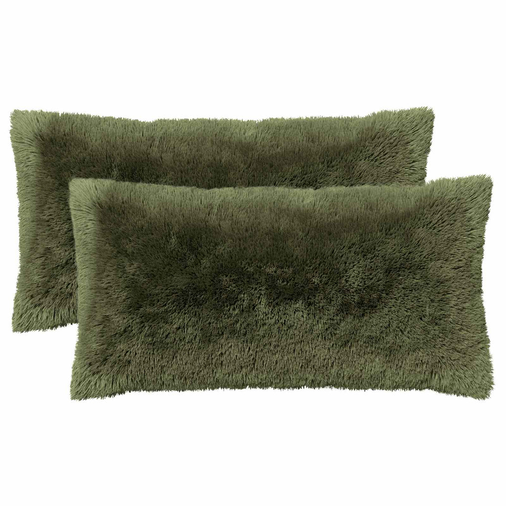 vidaXL Poduszka z poduszką HEERLEN 2 szt. zielony Fleece PV