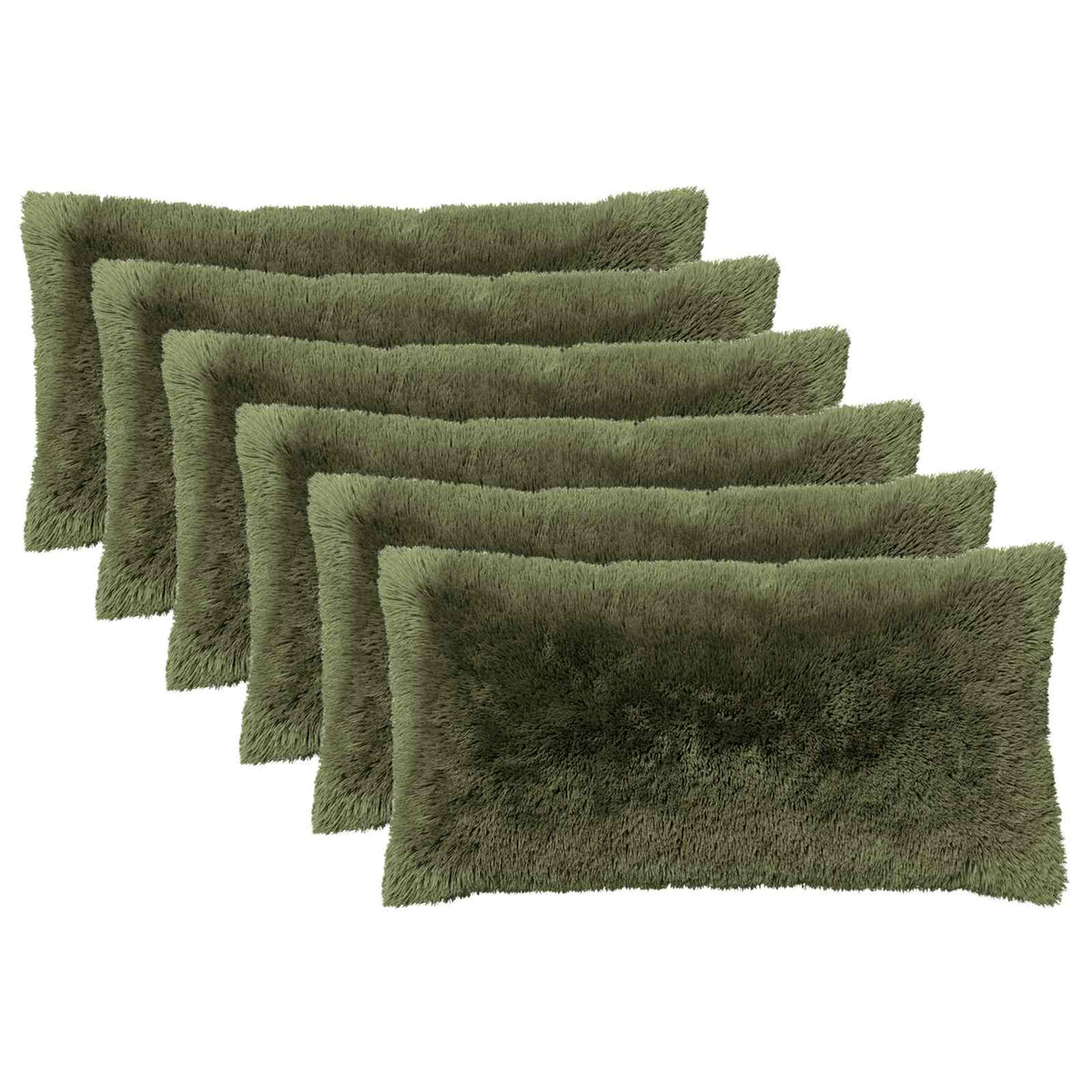 vidaXL Poduszka z poduszką HEERLEN 6 szt. zielony Fleece PV