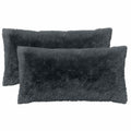 vidaXL Poduszka z poduszką HEERLEN 2 szt. antracytowy Fleece PV