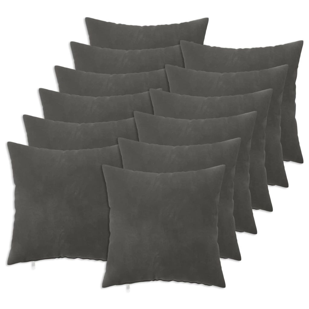 vidaXL Poduszka z poduszką HEERLEN 12 szt. ciemnoszary Welur