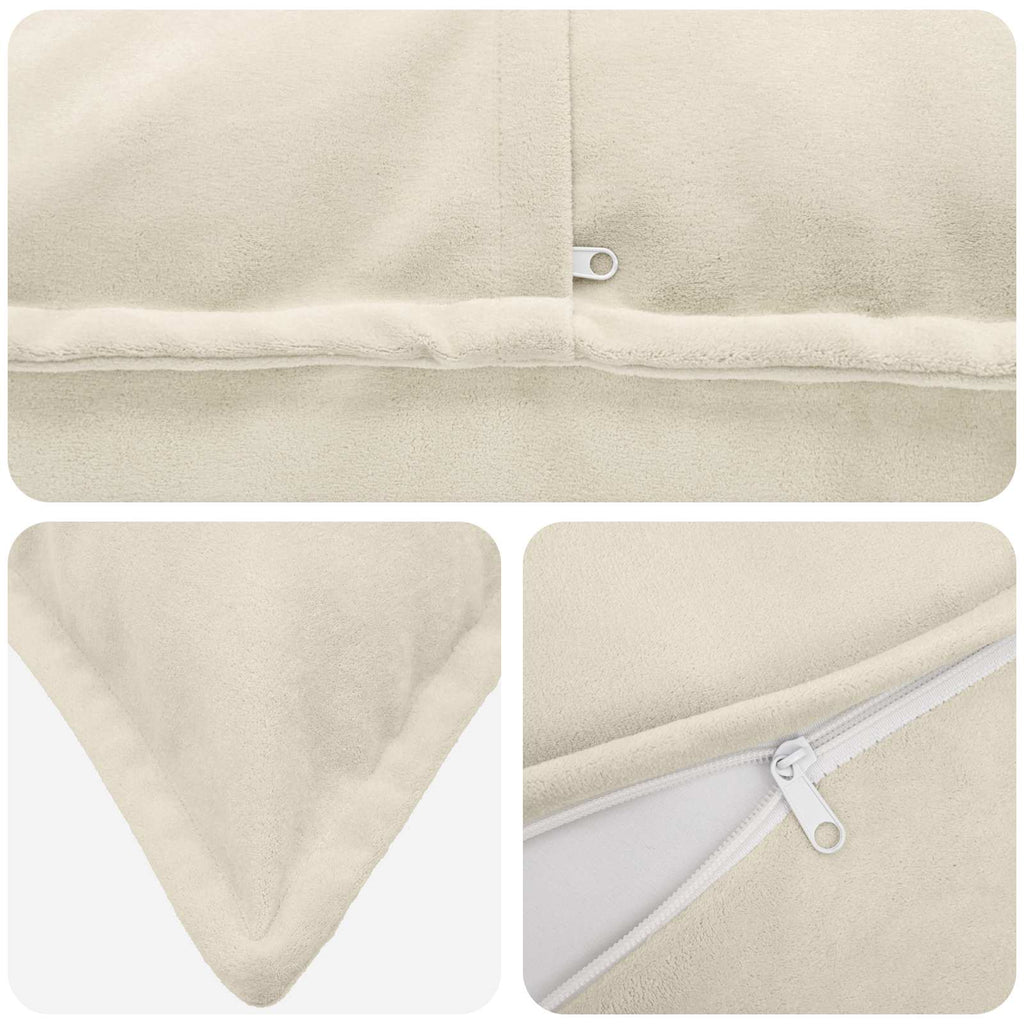 vidaXL Poduszka z poduszką HOUTEN 2 szt. kremowy Mikrofibra polarowa