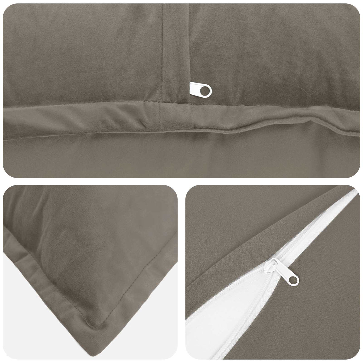 vidaXL Poduszka z poduszką HOUTEN jasnoszary 40 x 145 cm Welur
