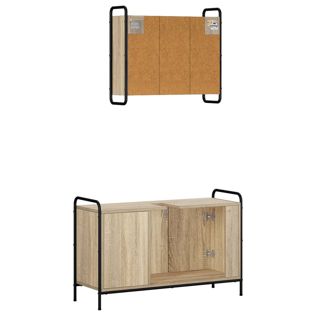 vidaXL Zestaw Szafek Łazienkowych 2 szt. dąb Sonoma 65,5 x 34 x 61 cm