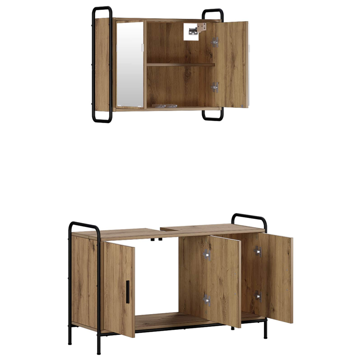 vidaXL Zestaw Szafek Łazienkowych 2 szt. Dąb artisan 65,5 x 34 x 61 cm