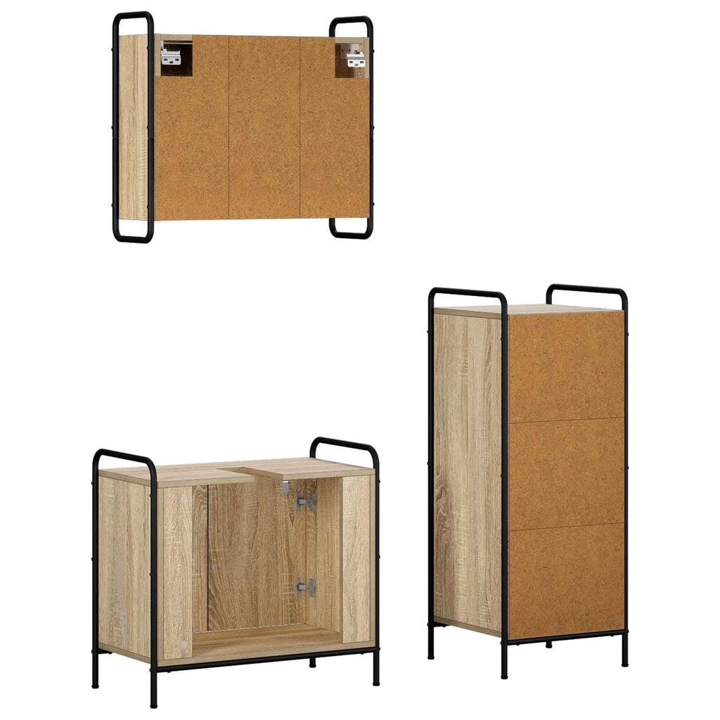 vidaXL Zestaw Szafek Łazienkowych 3 szt. dąb Sonoma 40 x 36 x 99,5 cm