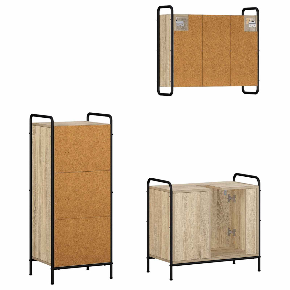 vidaXL Zestaw Szafek Łazienkowych 3 szt. dąb Sonoma 40 x 36 x 99,5 cm
