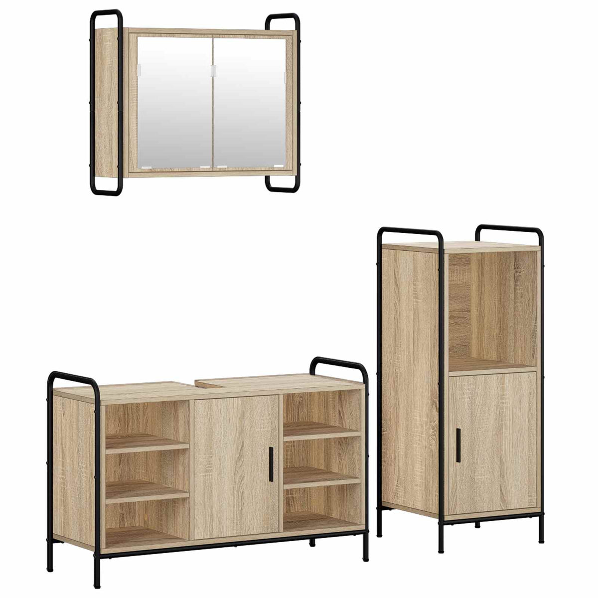 vidaXL Zestaw Szafek Łazienkowych 3 szt. dąb Sonoma 40 x 36 x 99,5 cm