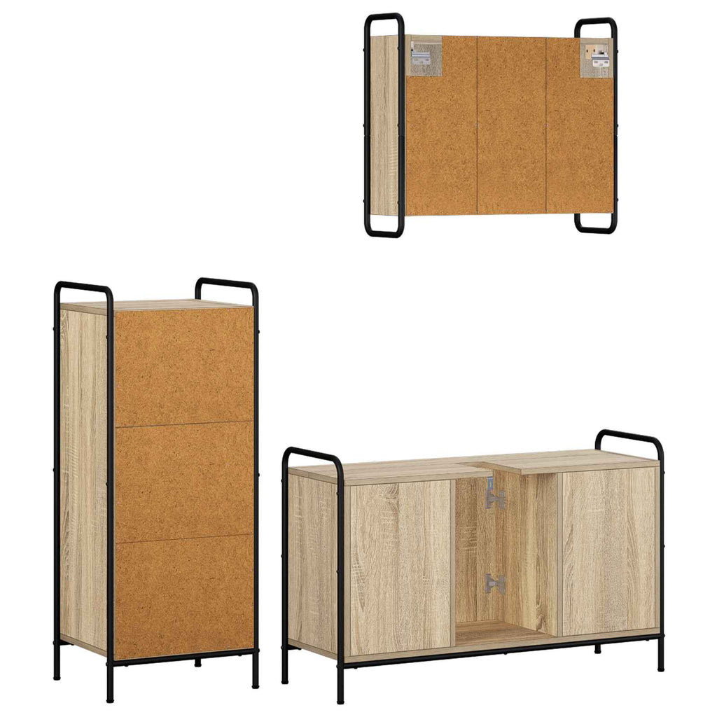 vidaXL Zestaw Szafek Łazienkowych 3 szt. dąb Sonoma 40 x 36 x 99,5 cm