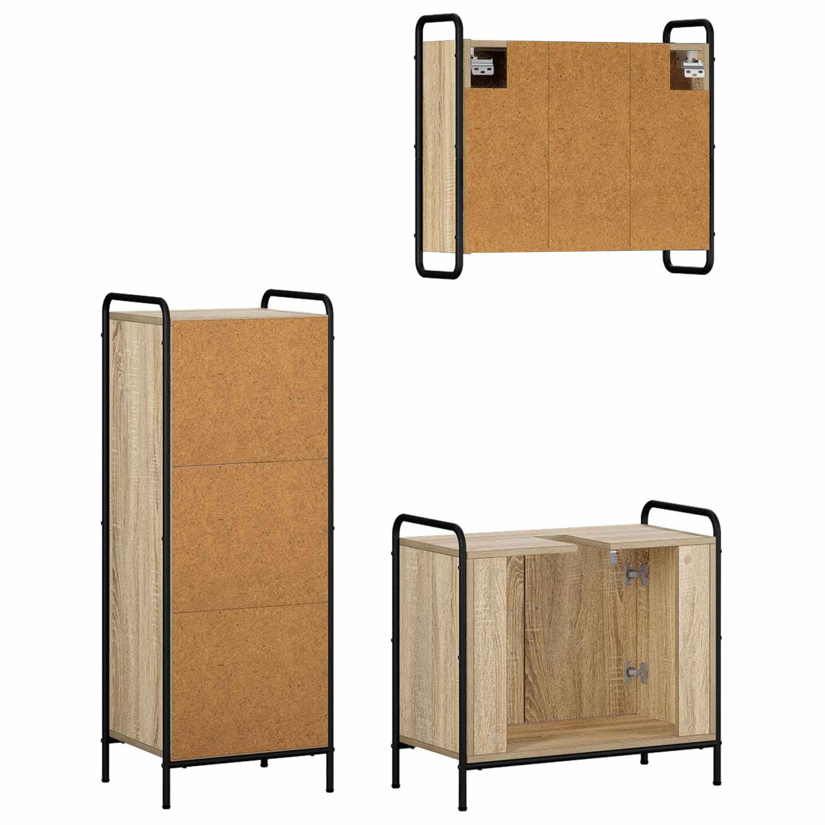 vidaXL Zestaw Szafek Łazienkowych 3 szt. dąb Sonoma 40 x 36 x 109,5 cm