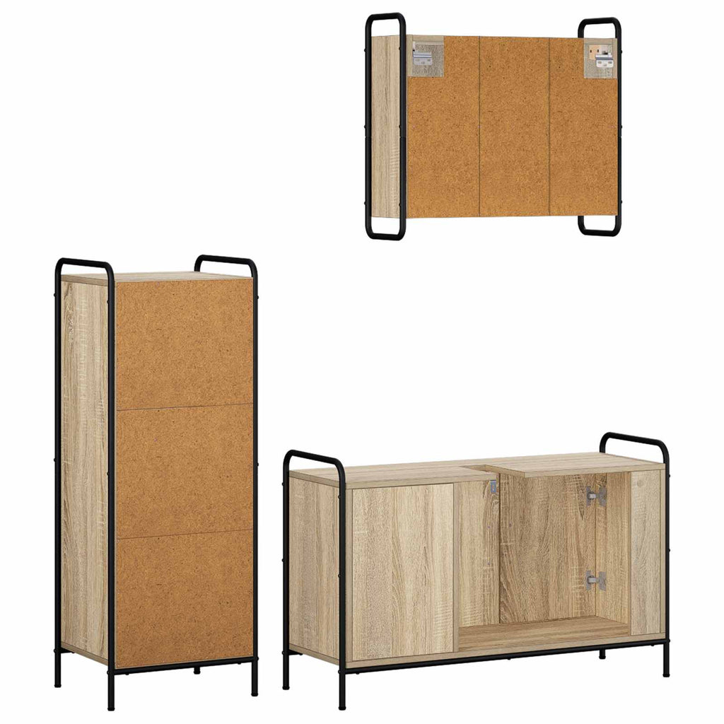 vidaXL Zestaw Szafek Łazienkowych 3 szt. dąb Sonoma 40 x 36 x 109,5 cm
