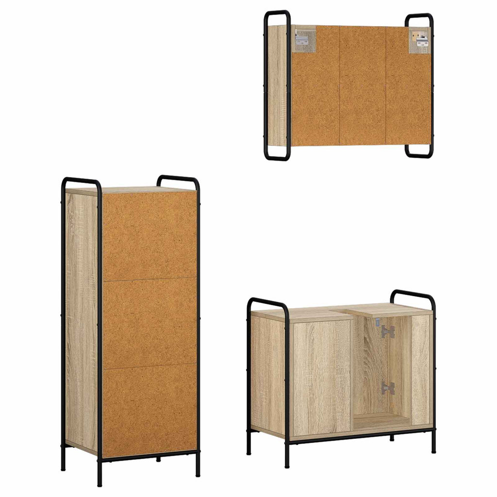 vidaXL Zestaw Szafek Łazienkowych 3 szt. dąb Sonoma 40 x 36 x 109,5 cm