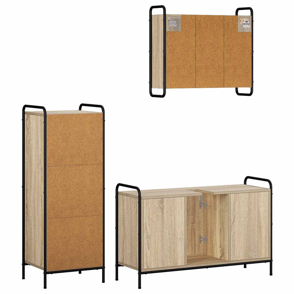vidaXL Zestaw Szafek Łazienkowych 3 szt. dąb Sonoma 40 x 36 x 109,5 cm