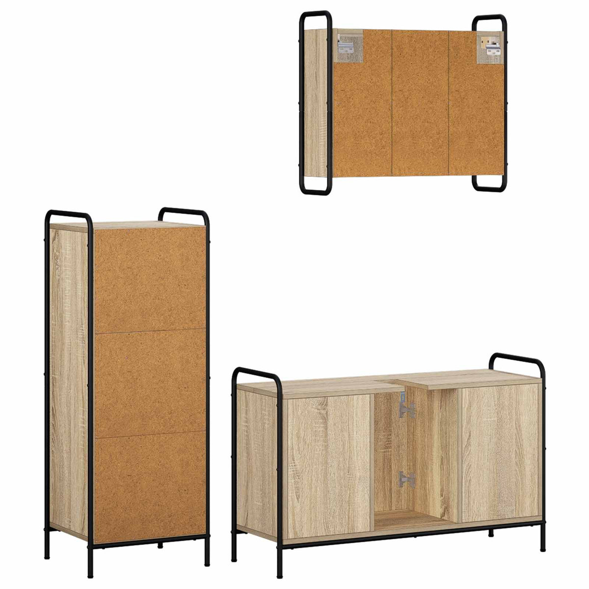 vidaXL Zestaw Szafek Łazienkowych 3 szt. dąb Sonoma 40 x 36 x 109,5 cm