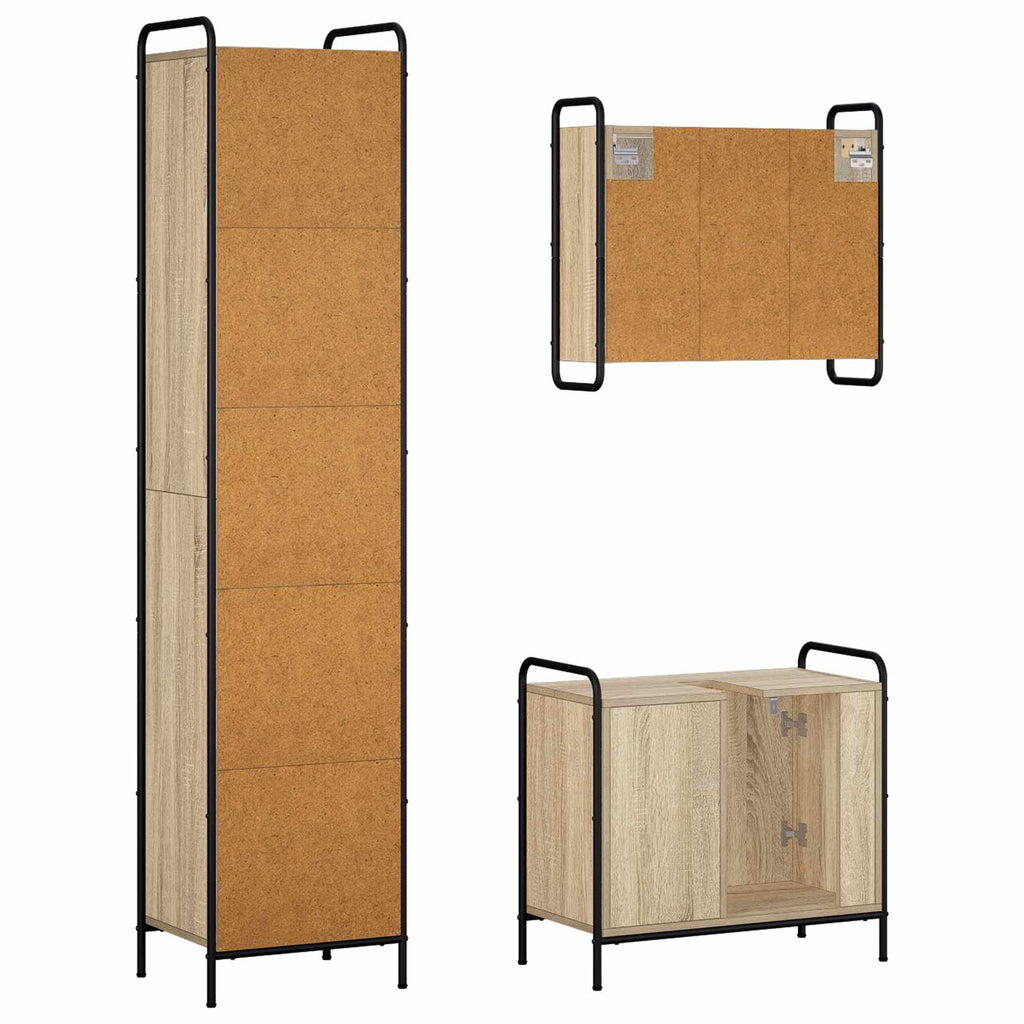 vidaXL Zestaw Szafek Łazienkowych 3 szt. dąb Sonoma 40 x 36 x 181 cm