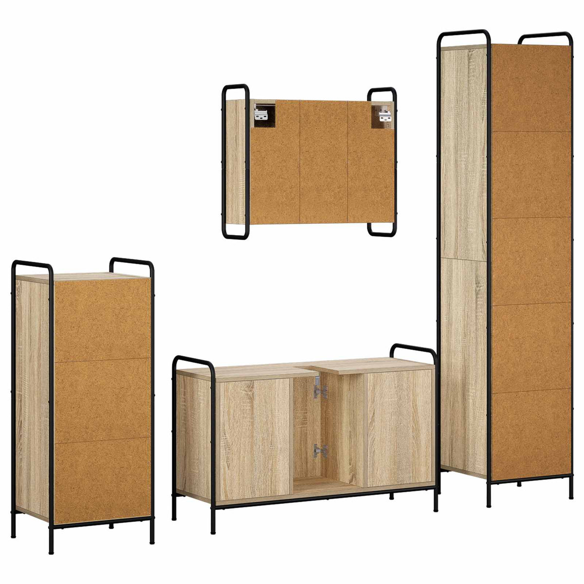 vidaXL Zestaw Szafek Łazienkowych 4 szt. dąb Sonoma 40 x 36 x 181 cm