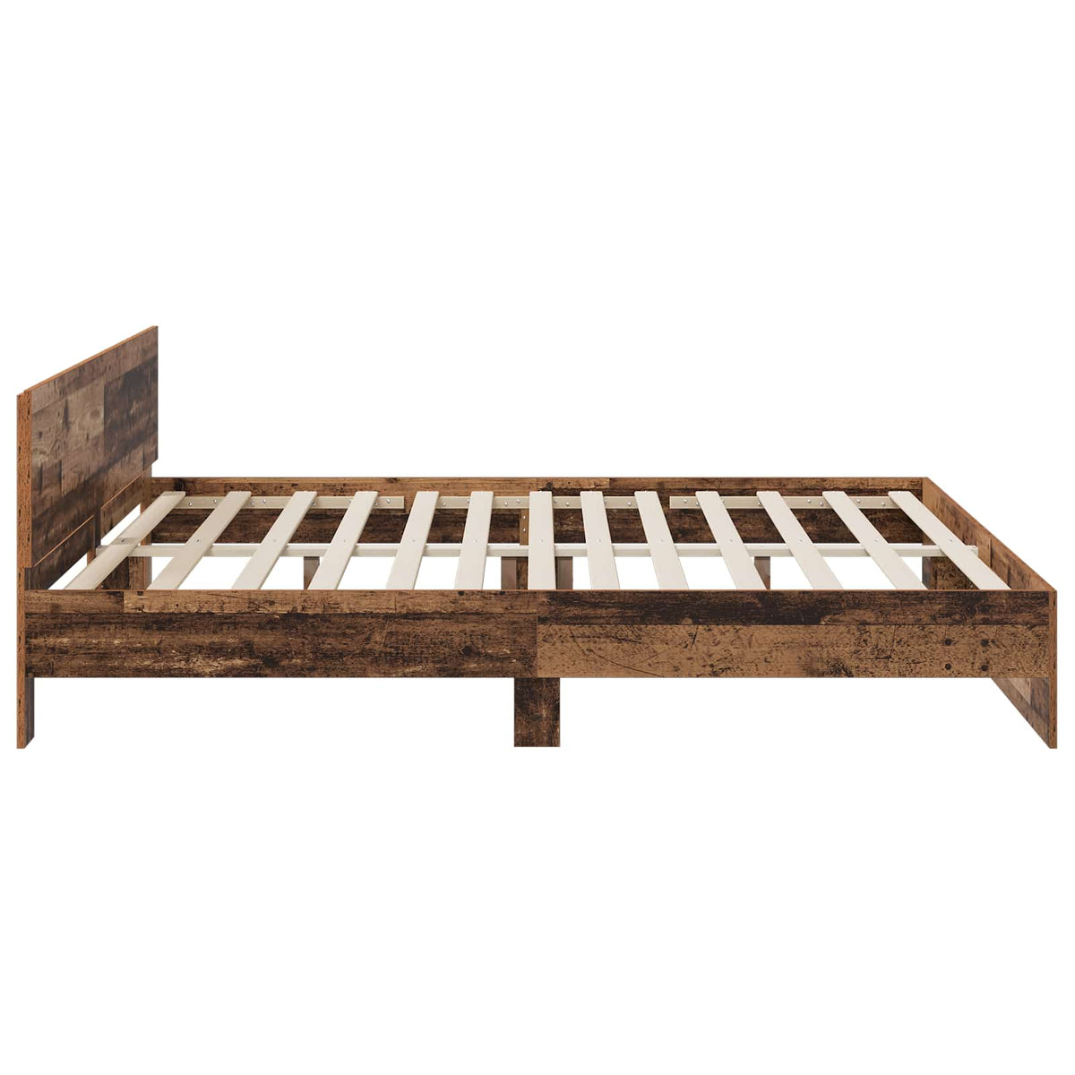 vidaXL Rama łóżka z wezgłowiem Stare drewno 200 x 200 cm