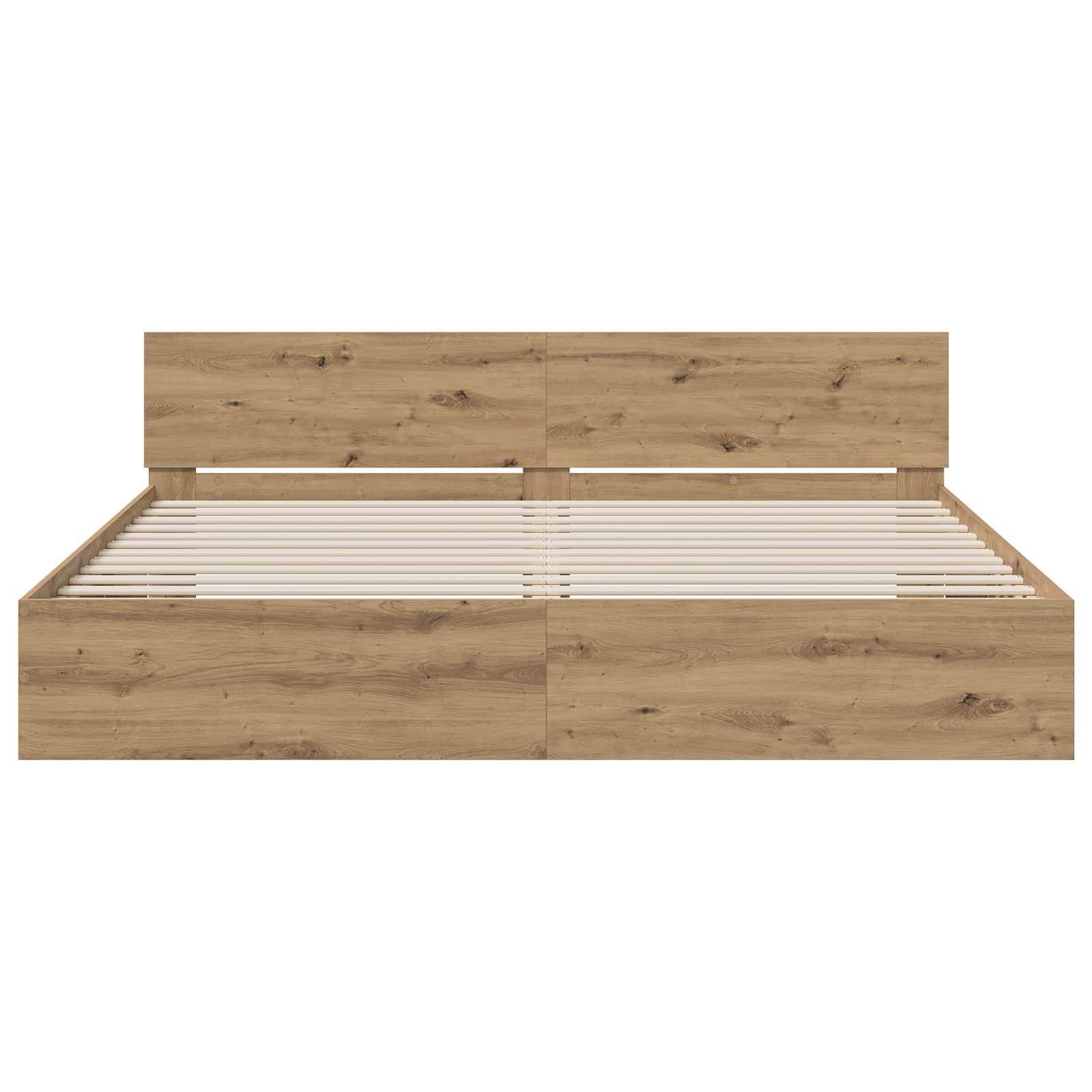 vidaXL Rama łóżka z wezgłowiem Z zagłówkiem Dąb artisan 200 x 200 cm