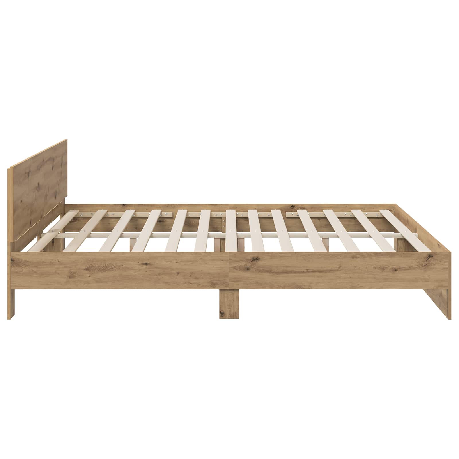 vidaXL Rama łóżka z wezgłowiem Z zagłówkiem Dąb artisan 200 x 200 cm