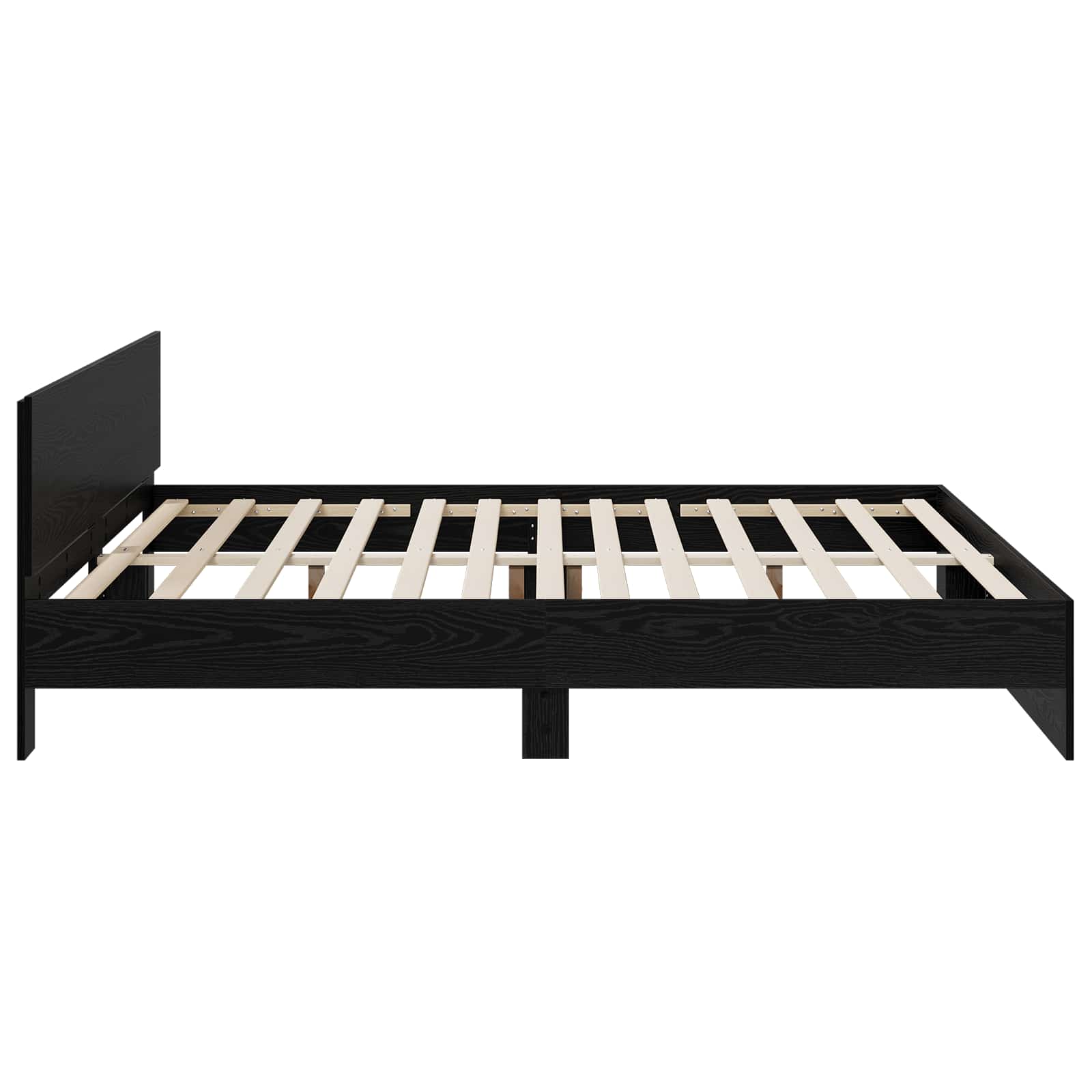vidaXL Rama łóżka z wezgłowiem Czarny dąb 200 x 200 cm