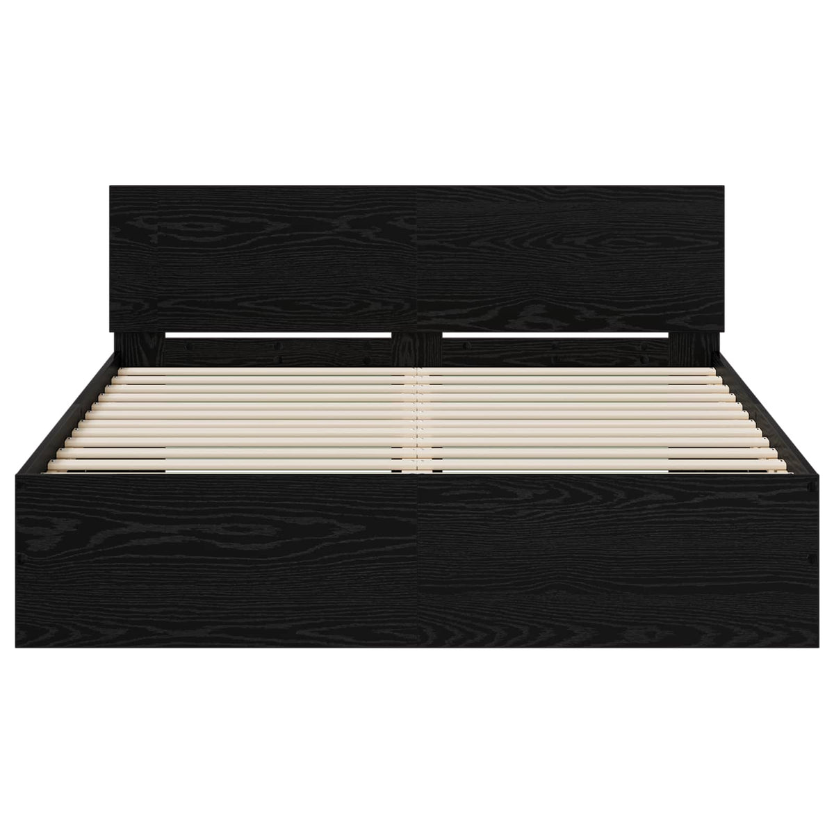 vidaXL Rama łóżka z wezgłowiem Czarny dąb 120 x 200 cm