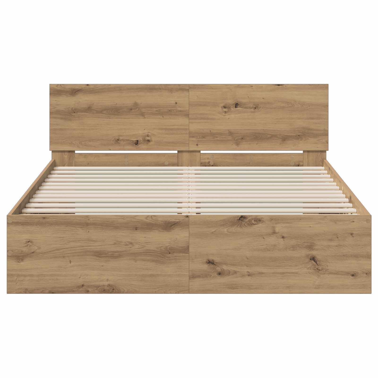 vidaXL Rama łóżka z wezgłowiem Dąb artisan 140 x 190 cm