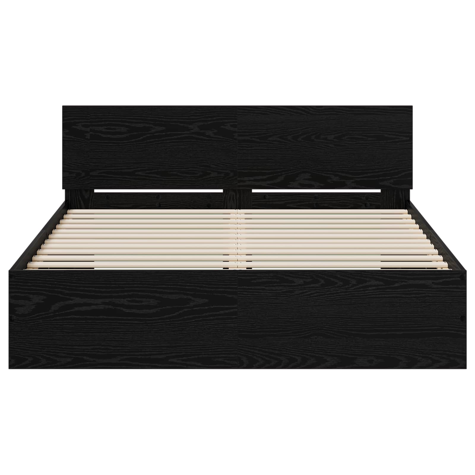 vidaXL Rama łóżka z wezgłowiem Czarny dąb 135 x 190 cm