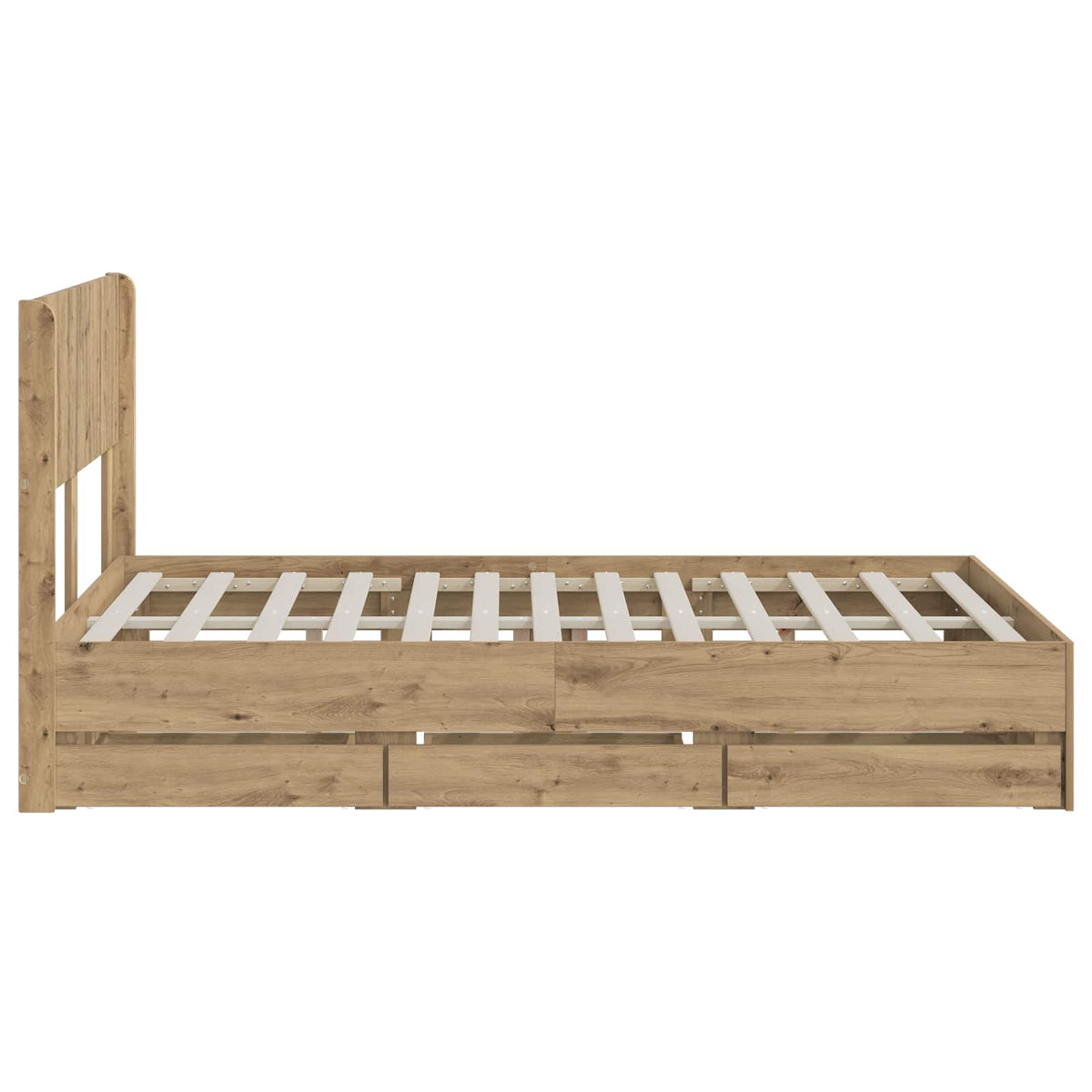 vidaXL Stelaż łóżka z przechowywaniem i zagłówkiem Artisan Oak