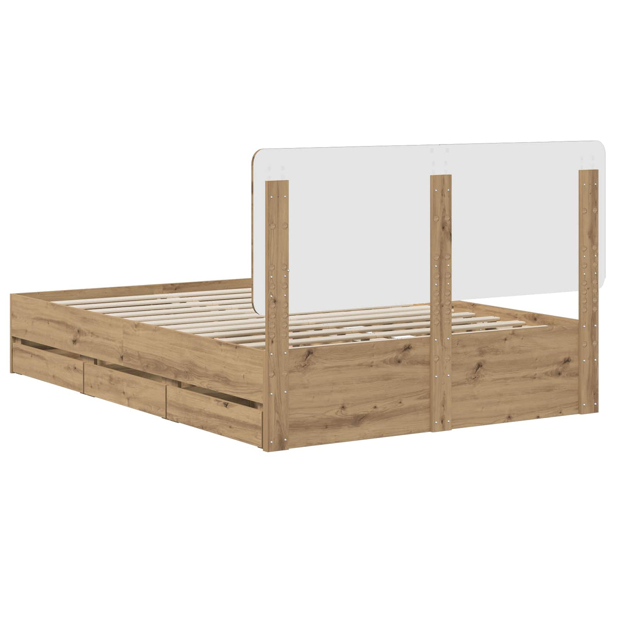 vidaXL Bed Frame with Storage and Headboard Artisan Oak 120 x 200 cm