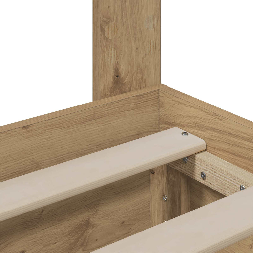 vidaXL Bed Frame with Storage and Headboard Artisan Oak 160 x 200 cm