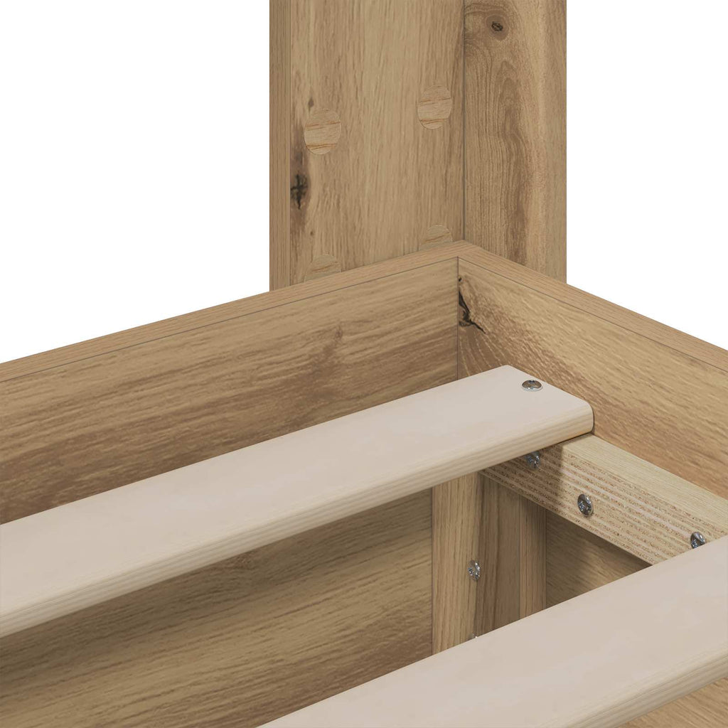 vidaXL Stelaż łóżka z przechowywaniem i zagłówkiem Artisan Oak