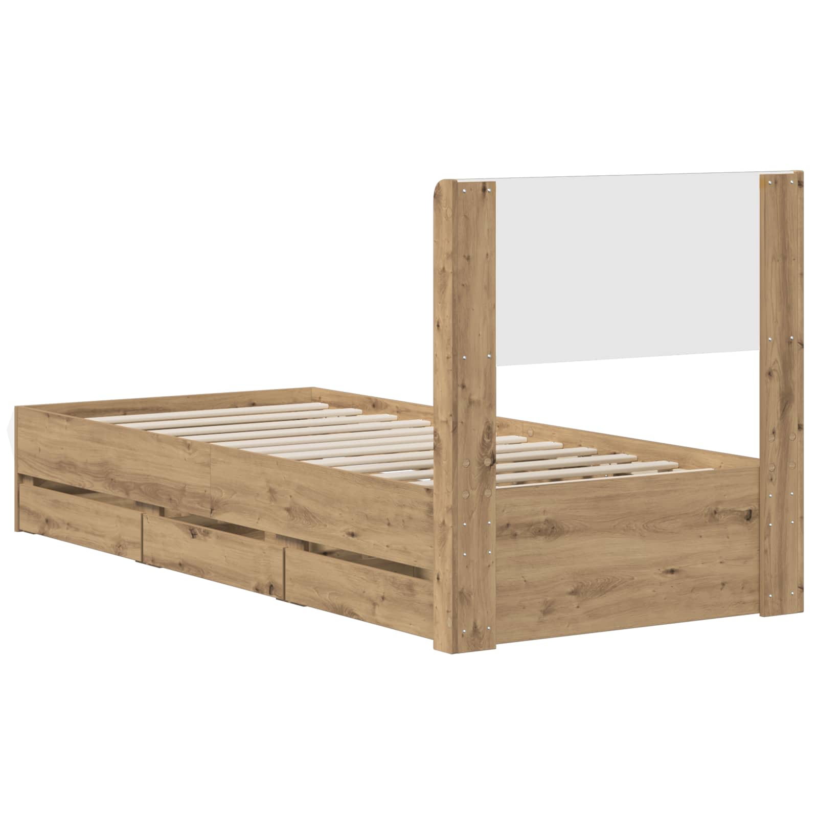 vidaXL Stelaż łóżka z przechowywaniem i zagłówkiem Artisan Oak