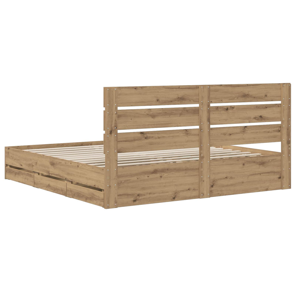 vidaXL Bed Frame with Storage and Headboard Artisan Oak 180 x 200 cm