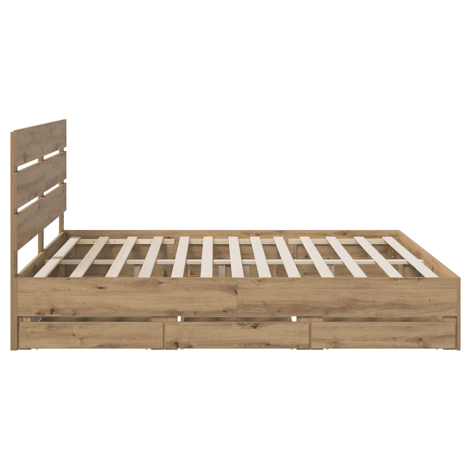vidaXL Bed Frame with Storage and Headboard Artisan Oak 180 x 200 cm