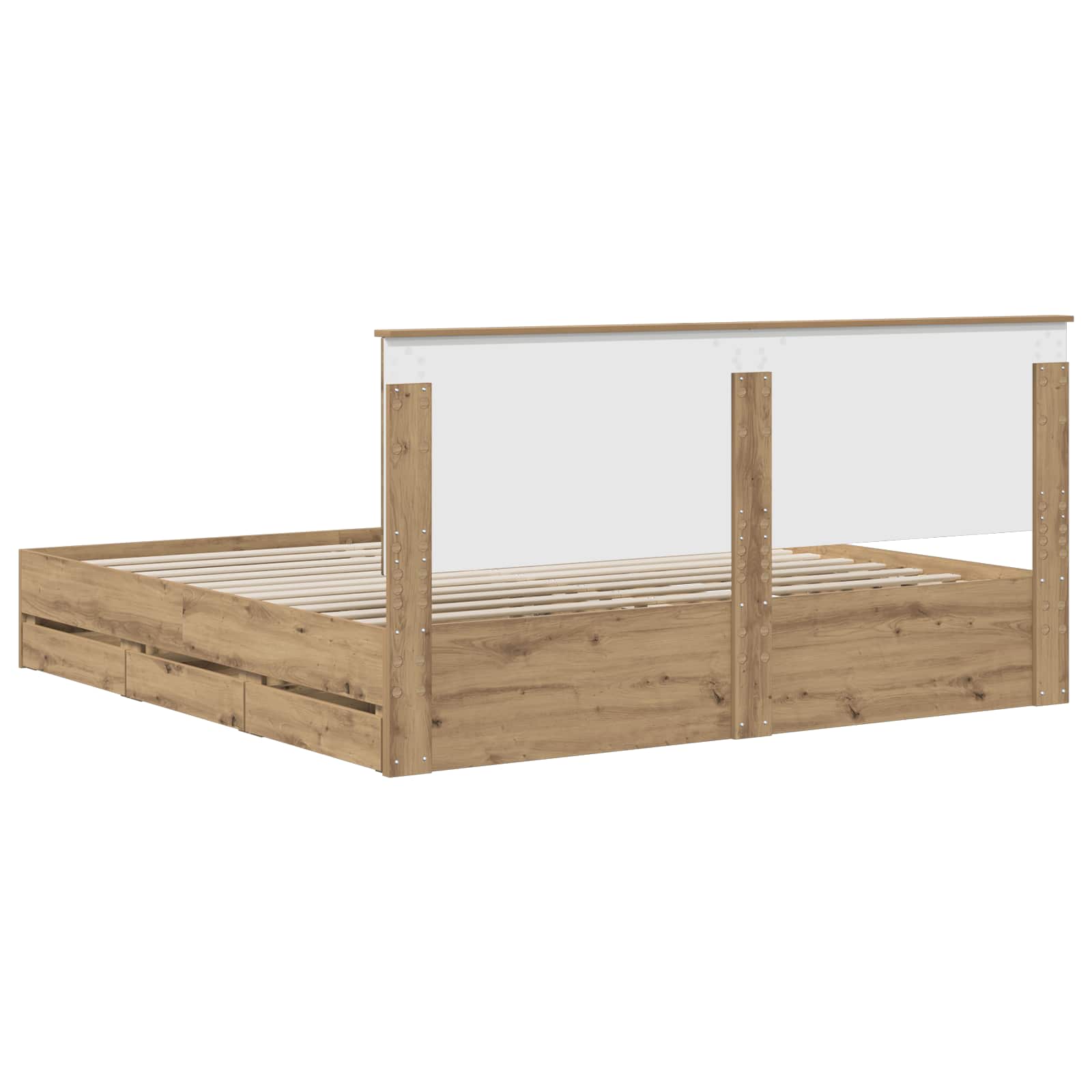 vidaXL Bed Frame with Storage and Headboard Artisan Oak 180 x 200 cm