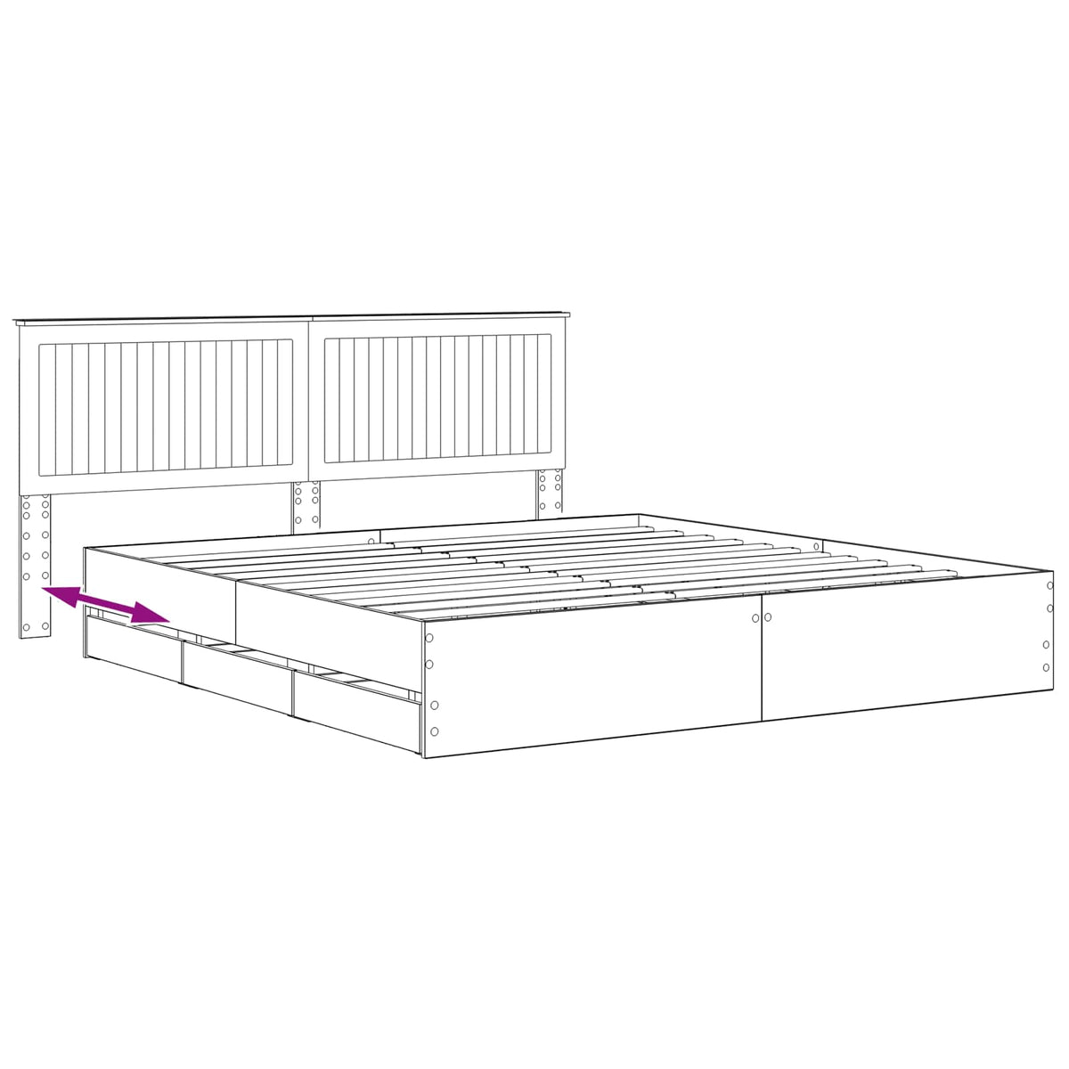 vidaXL Bed Frame with Storage and Headboard Artisan Oak 180 x 200 cm