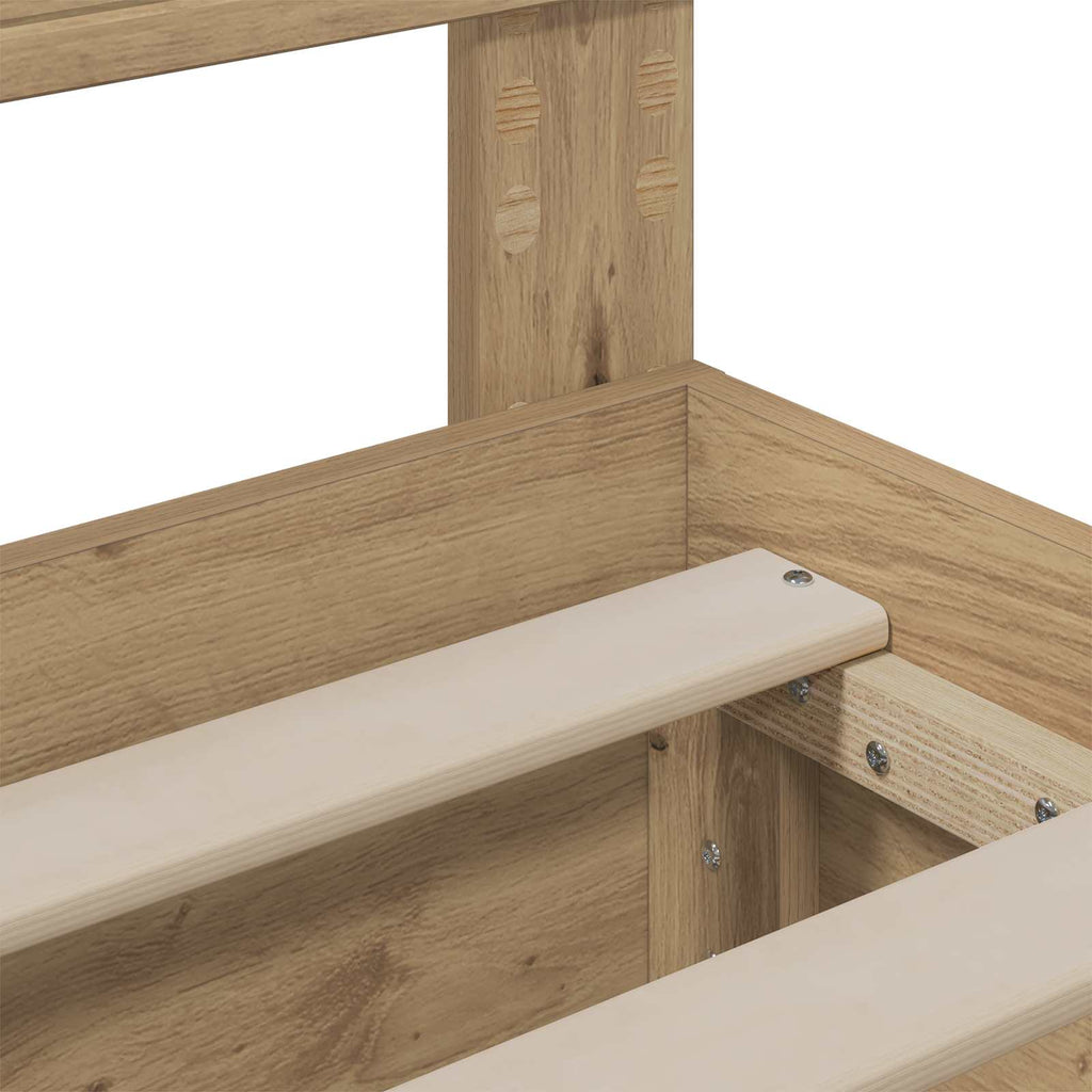 vidaXL Bed Frame with Storage and Headboard Artisan Oak 180 x 200 cm