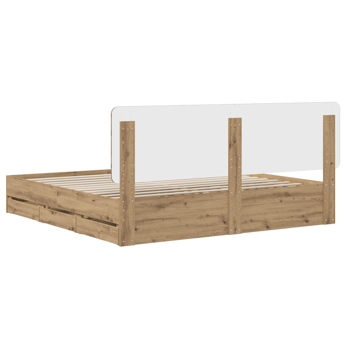 vidaXL Bed Frame with Storage and Headboard Artisan Oak 180 x 200 cm