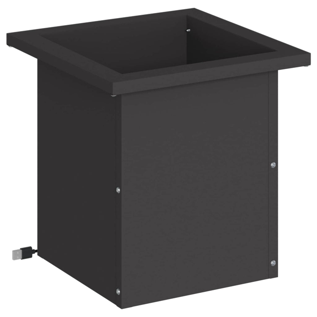 vidaXL Donica ogrodowa z oświetleniem LED Czarny 30 x 30 x 30 cm Stal
