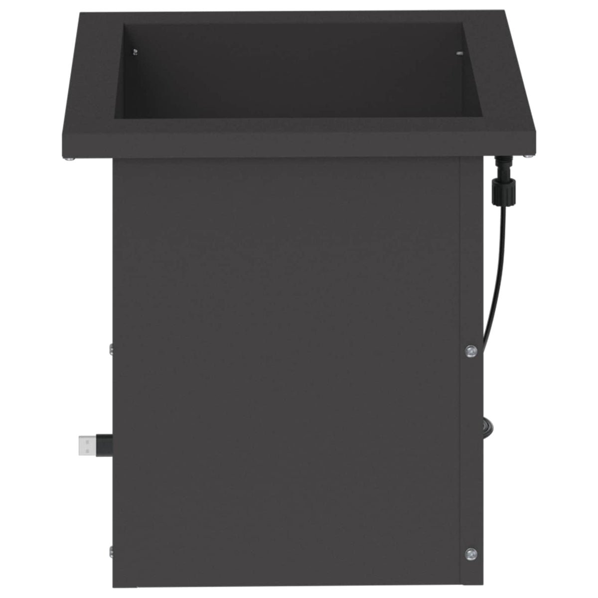vidaXL Donica ogrodowa z oświetleniem LED Czarny 30 x 30 x 30 cm Stal