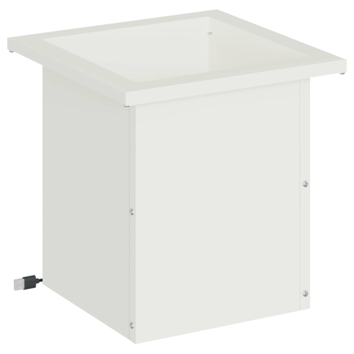 vidaXL Donica ogrodowa z oświetleniem LED Biały 30 x 30 x 30 cm Stal