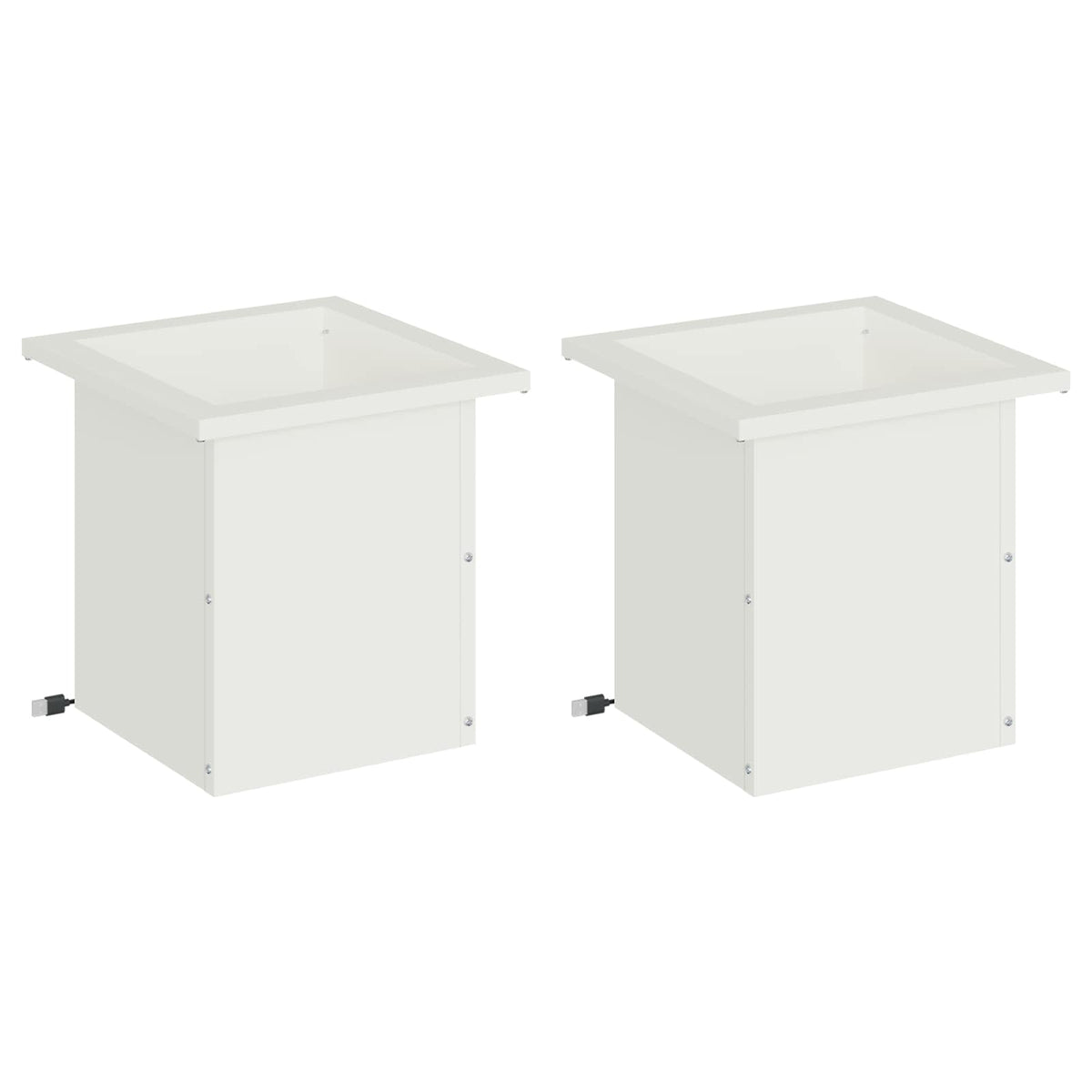 vidaXL Donica ogrodowa z oświetleniem LED 2 szt. Biały 30 x 30 x 30 cm